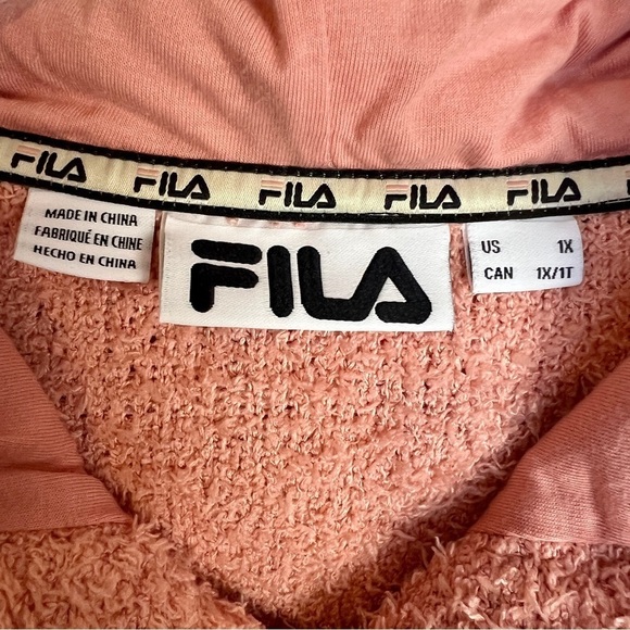 NEW Fila Snuggle Zip Up Hoodie Pink Peach size 2X - Picture 2 of 7